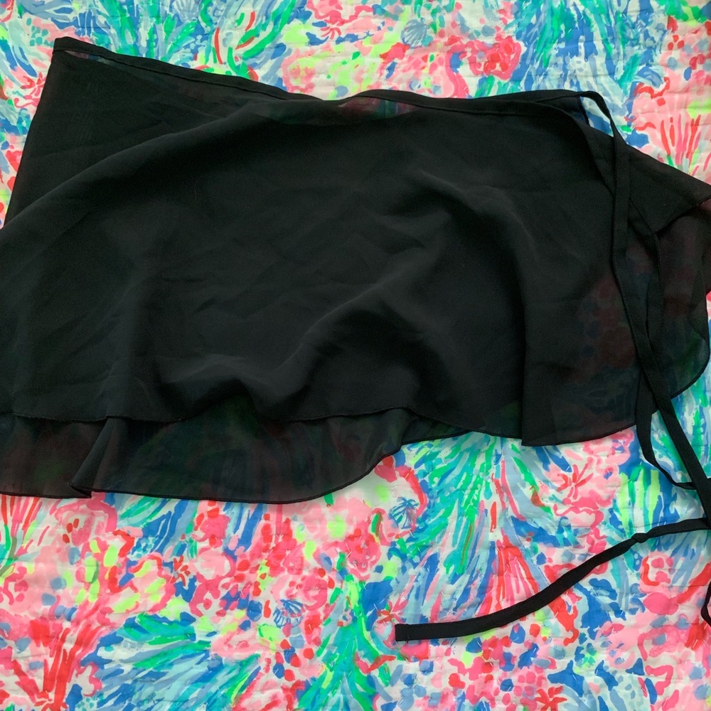 Black Bloch ballet wrap skirt